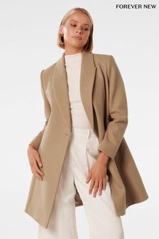 Forever New Brown Jenny Fit and Flare Coat (Q57158) | €77