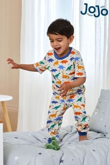 JoJo Maman Bébé Ecru Dino Printed Jersey Pyjamas (Q57311) | €30