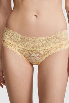 Yellow Ditsy Floral - Victoria's Secret Pink Lace Hipster Knickers (Q57324) | kr160