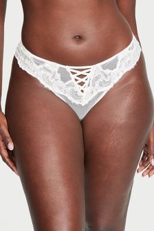 Coconut White Boho Floral - Victoria's Secret Embroidered Knickers (Q57421) | kr370