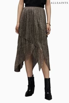 AllSaints Gold Veena Skirt (Q59704) | $253