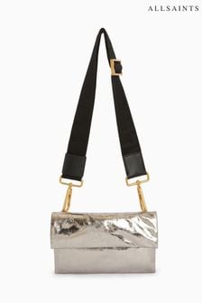 AllSaints Silver Ezra Quilt Cross-Body Bag (Q59715) | $269