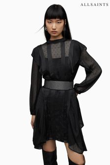 AllSaints Black Fleur Shim Dress (Q59729) | €317