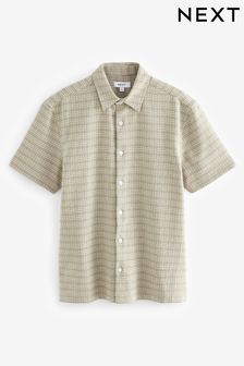綠色 - 織紋短袖襯衫 (Q59765) | NT$1,220