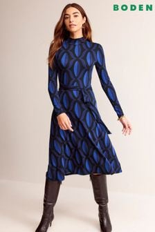 Svetlo modra - srednje dolga obleka iz džersija Boden Alberta (Q59800) | €66