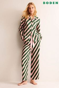 Roz - Cămașă de pijama din bumbac satinat Boden (Q59889) | 281 LEI