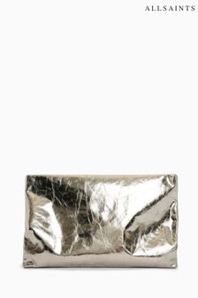 AllSaints Silver Black Bettina Clutch Bag (Q59909) | €170