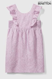 Benetton Girls Pink Linen Blend Dress (Q59919) | $64