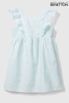 Benetton Girls Green Mint Linen Blend Dress (Q59945) | BGN 129
