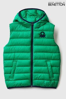 Benetton Boys Green Quilted Gilet Jacket