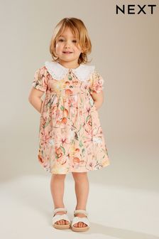 Rosa - Vestido de manga corta con cuello (3 meses-7 años) (Q60116) | 15 € - 18 €