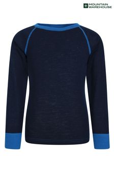 Blue - Mountain Warehouse Kids Merino Thermal Top (Q60394) | kr400