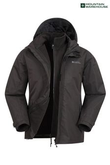 Mountain Warehouse Black Fell Mens 3 in 1 Water Resistant Jacket (Q60412) | €92