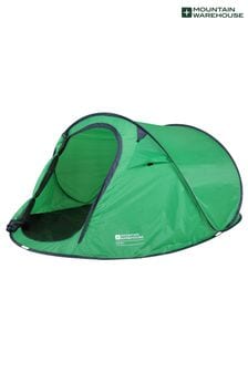 Mountain Warehouse Green Pop Up Double Skin 3 Man Camping Tent (Q60645) | SGD 194