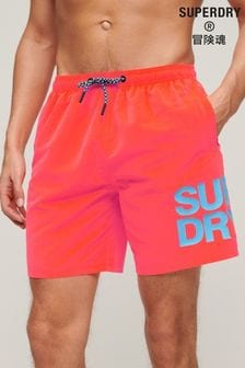 Superdry Pink Sportswear Logo 17-inch Recycled Swim Shorts (Q60735) | €61