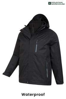 Mountain Warehouse Black Mens Bracken Extreme 3 In 1 Waterproof Jacket (Q60761) | kr2,077