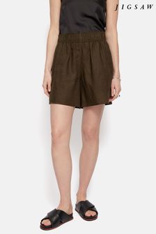 Jigsaw Linen Black Shorts (Q60768) | 414 SAR