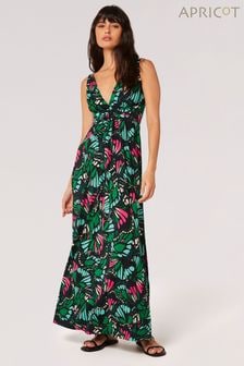 Apricot Colourful Butterfly Wings Maxi Dress