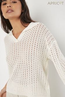 Apricot Open Collar Open Stitch Top (Q62348) | NT$1,630