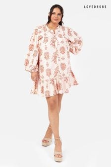 Lovedrobe Cream Long Sleeve Tiered Hem Mini Dress (Q62566) | 312 ر.س