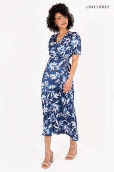 Lovedrobe Wrap Front Puff Sleeve Midaxi Dress (Q62607) | $86