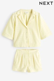Yellow Broderie Short Set Pyjamas (Q63148) | OMR19