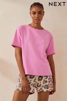 Pink Animal Cotton Short Set Pyjamas (Q63156) | 90 QAR