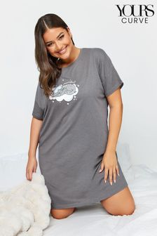 Yours Curve Grey Perfect Sleep T-Shirt (Q63295) | AED105