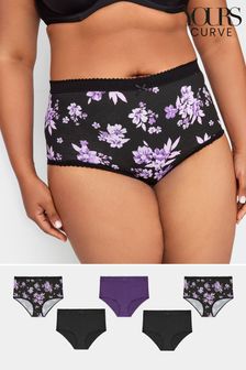 Yours Curve Purple Full Briefs Knickers 5 Pack (Q63340) | CA$52