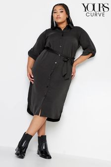 Yours Curve Black Tab 3/4 Sleeve Dress (Q63347) | kr428