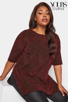 Yours Curve Red Party Oversized Throw On T-Shirt (Q63412) | $41