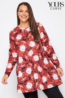 Yours Curve Red Novelty Long Sleeve Tunic (Q63427) | €13.50