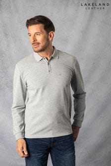 Lakeland Clothing Grey Long Sleeve Polo Shirt (Q63480) | 183 QAR
