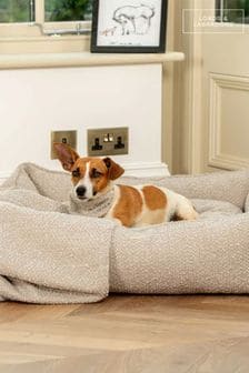 Lords and Labradors Mink Brown Bouclé Box Dog Bed