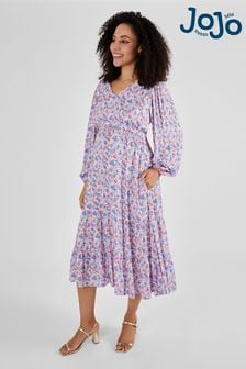 Jojo Maman Bébé Blouson Sleeve Maternity & Nursing Maxi Dress (Q63566) | kr1 030