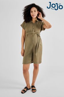 JoJo Maman Bébé Khaki Cotton Maternity Playsuit (Q63569) | €46