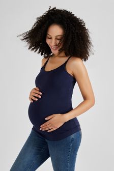 Ciemnoniebieskie - Koszulka bez rękawów Jojo Maman Bébé dla kobiet w ciąży i karmiących (Q63593) | 120 zł