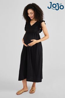 JoJo Maman Bébé Black Broderie Maternity Maxi Dress (Q63599) | €77
