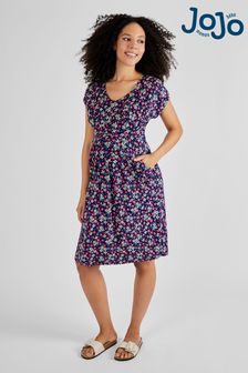 JoJo Maman Bébé Floral Pleated Maternity & Nursing Tunic Dress