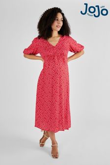 JoJo Maman Bébé Red Maternity Midi Tea Dress (Q63639) | ₪ 249