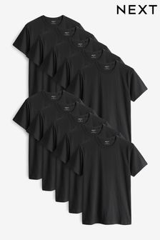 Black 10 pack Slim Fit T-Shirts (Q63663) | 346 QAR