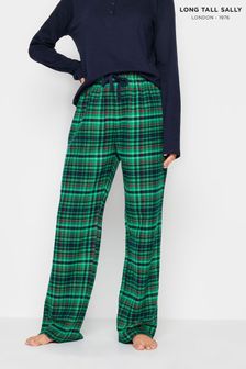 Long Tall Sally Green Woven Check Pyjamas Trousers (Q63713) | LEI 143