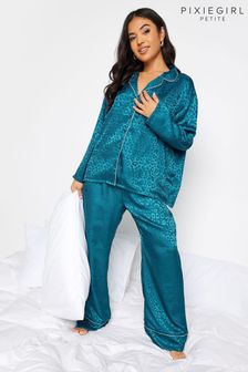 Zielony - Satynowa, żakardowa piżama Pixiegirl, rozmiar drobny (Q63717) | 97 zł