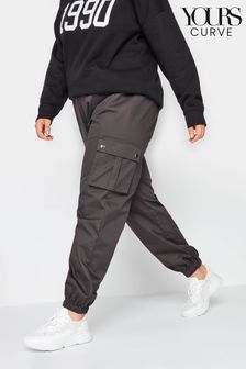 Yours Curve Grey Cuffed Woven Cargo Trousers (Q63730) | €46