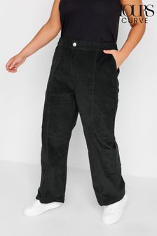 Yours Curve Black Cord Cargo Trousers (Q63733) | €48