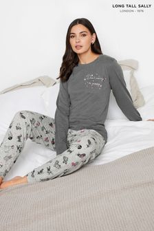 Long Tall Sally Grey Doggies Long Sleeve Cuffed Pyjamas Set (Q63763) | €41