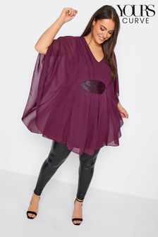 Yours Curve Purple Luxe Embellished Waist Cape Top (Q63775) | €71