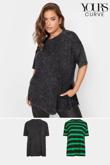 Yours Curve Oversize-T-Shirts im 2er-Pack (Q63788) | 25 €