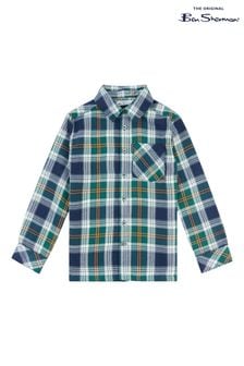 Ben Sherman Blue Boys Hopsack Check Shirt (Q63954) | $34 - $41