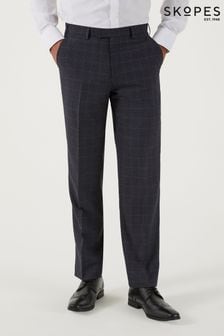Skopes Grey Baines Charcoal Check Tailored Fit Suit Trousers (Q64066) | 292 QAR